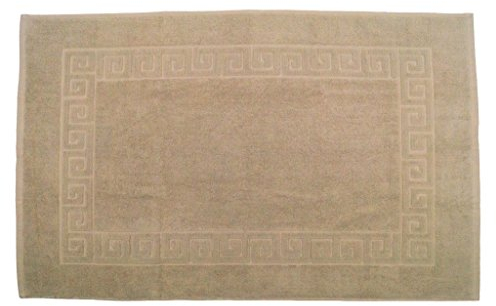 Julie Julsen Badvorleger 70 x 120 cm Premium Qualität 900 gm2 in aktuellen Farben und 4 Größen aus Baumwolle Badematte Badteppich Duschvorleger Design Spirale Sand