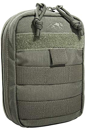 Tasmanian Tiger TT Tac Pouch 1 EDC Rucksack-Zusatztasche mit Molle-System und Patch-Fläche, 15 x 10 x 4, Steingrau-Oliv IRR
