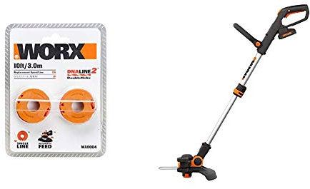 WORX WA0004 Replacement Grass Trimmer Spool with WG163E 18V (20V MAX) Cordless Grass Trimmer with Command Feed and 2 Batteries