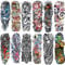 Tatouages temporaires pour homme femme (36 feuilles), autocollants de tatouage temporaire extra temporaires pour homme femme, manchons de bras pleins de tatouage de longue durée