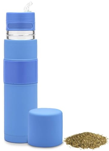 BALIBETOV - Automate de acero inoxidable - Termo, Mate y Bombilla, todo en uno - No hay necesidad de rellenar cada vez que quiera tomar (Termo Azul)