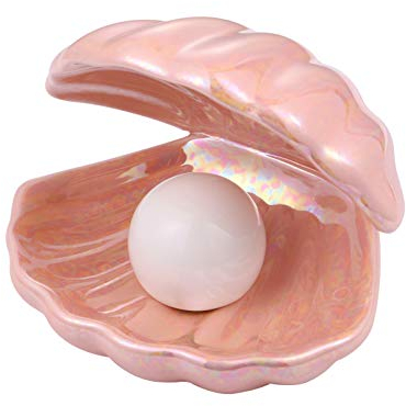 BESPORTBLE Muschel Perle Nachtlicht Keramik Desktop-Lampe Nachtdekor Dekorative Lampe Wohnkultur Lampe für Schlafzimmer (Rosa)
