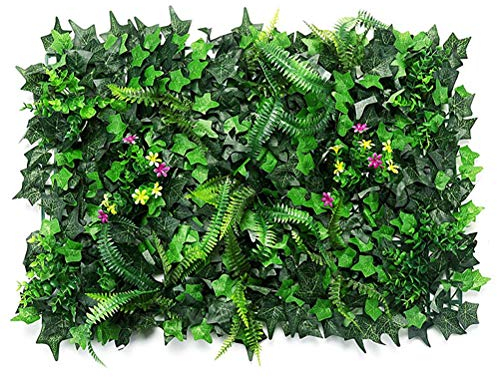 Giftik Best Künstliche Efeublätter, Rolle, künstliche Grünpflanze, Simulation, grünes Gras, Gartensichtschutz und Sichtschutzhecke, Sichtschutz, Hecke, Wand, Landschaftsbau, Gartenzaun, 40 x 60 cm