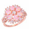 LOKILOKI Sontuosi Grandi Anelli di Opale di Fuoco Rosa con Pietra Color Oro Rosa Chiaro Cristallo Fiore Flora Fiore di Ciliegio Gioielli Donna Ragazza