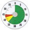 TimeTEX Zeitdauer-Uhr lautlos XL - mit Ampelscheibe - Quarz-Laufwerk - Restzeit-Anzeige in rot/gelb/grün - mit Ablauf-Signal - 32 cm im Durchmesser - mit Batterien - 61919