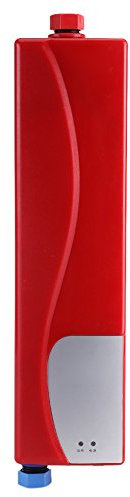 Yctze Chauffe-Eau sans Réservoir, 220V 3000W Mini Chauffe-Eau Instantané électrique sans Réservoir Salle de Bains Cuisine Lae EU Plug(Petit trésor de Cuisine Rouge)