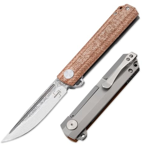 BÖKER PLUS® Cataclyst Flipjoint Damast Taschenmesser - hochwertiges Damaszener Klappmesser mit Clip & Flipper - klappbares EDC Gentleman Folder Messer 42a konform