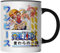 DragonHive Tasse - One Piece Mug Motiv 15 für Anime Manga Fans Motiv Monkey D Luffy Ruffy Nami Zorro Usopp - beidseitig Bedruckt - Geschenk Idee Kaffeetasse, Keramik 330ml, Tassenfarbe: Schwarz