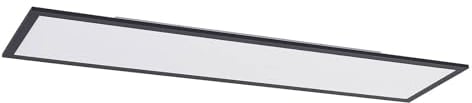 Lindby LED Panel Nelios (Modern) in Schwarz aus Aluminium (1 flammig,) - Bürolampe Deckenlampe Deckenleuchte Lampe Wohnzimmerleuchte
