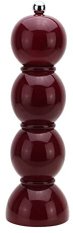 Addison Ross 24 cm Spulenmühle Kirsche - Salz- und Pfeffer Mühle - Keramik-Mahlwerk - Gummibaumholz - Rot