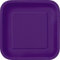 Unique- Assiettes en Carton Carrées Écologiques – ​​18 cm – Couleur Violet foncé – 16 Pièces (Lot de 1), 33040EU, Deep Purple