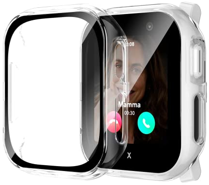 Kamita [2Stück] Schutzhülle für Xplora X6 Play Kids Uhr, Hart PC Bumper Case mit Displayschutz aus 9H Gehärtetem Glas, Rundum Schutz Cover Stoßfest Gehäuse für X 6 Play Kinder Jungen Mädchen (Klar*2)