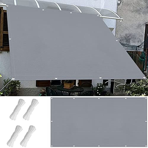 Schattiernetz Rechteckig Atmungsaktive 2.5 x 2.6 m Atmungsaktiv Kühlend Terrassen Beschattung mit ÖSen und Kostenlosem Seil für Balkon Terrasse Garten Outdoor, Grau