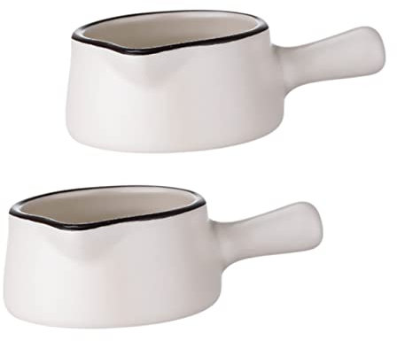 OQHAIR 2pcs Creamer Coffee Enamel Kitchen Japanese Porcelain Ramekins Container Oz Jar Holder Slow Restaurant Dishware Creamers Pan Plate Dishes Ml Jugs Butter Onion Bowlsdipping Kitchen