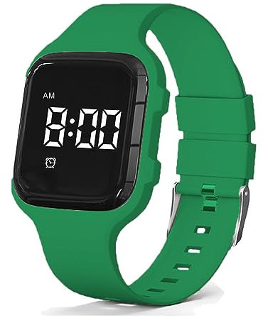 e-vibra Vibrationsalarmuhr, Töpfchentraining-Uhr, wasserdicht, medizinische Erinnerung, Uhr mit Timer (dunkelgrün)