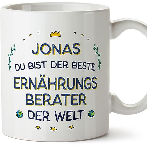 Mugffins Tassen Personalisierten für ERNÄHRUNGSBERATER Mann - Auf Deutsch - Beste der Welt - 11 oz / 330 ml - Individuell Anpassbar Geschenk Mitarbeiter