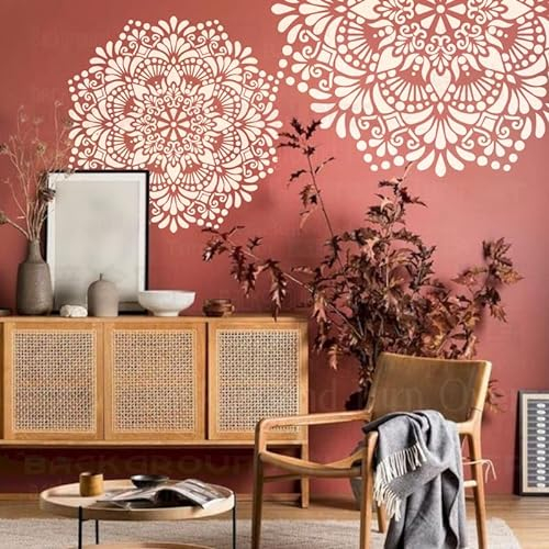 40cm Runde Blume Mandala Schablonen Für Wände Dekor An Der Wand Vorlage Dekorieren Dekoration Zu Malen Gips Malerei Vorlagen Große Große Ziegel Kühlschränke Muster