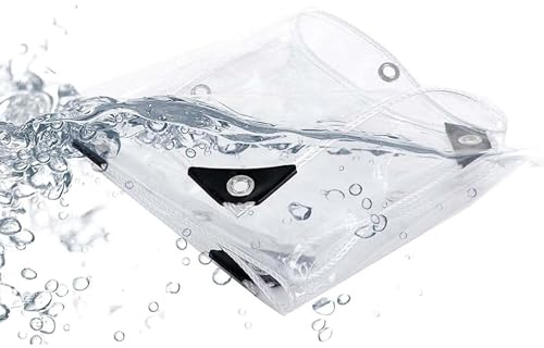 Hochbelastbar wasserdichte Planen,PVC Transparente Abdeckplane,Poly Clear Vinyl Tarp Abdeckung Mit Ösen,Anti-Aging-Isolierung Weich,Outdoor-Garten In Zeltplane Für AußEnbereich (2x2.5m)