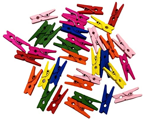 AUklOPVZZ 100 Uds Clips Coloridos Mini Clavijas de Soporte para Ropa Gadgets Tarjetas de Primavera Gadget Foto Peg Fotos Pin Multiuso, Vistoso