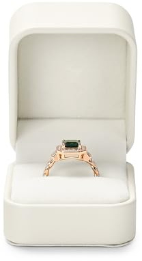 Papten Gorgeous Engagement Ring Box Luxury PU Leather Jewellery Ring Gift Box for Proposal Engagement Wedding(Beige)