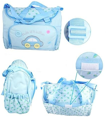 KOMBIUDA Wickeltasche Mit Unterlage Große Kapazität Wasserdichtes PVC-Futter Inklusive Kleiner Tasche Flaschenhalter Und Wickelunterlage