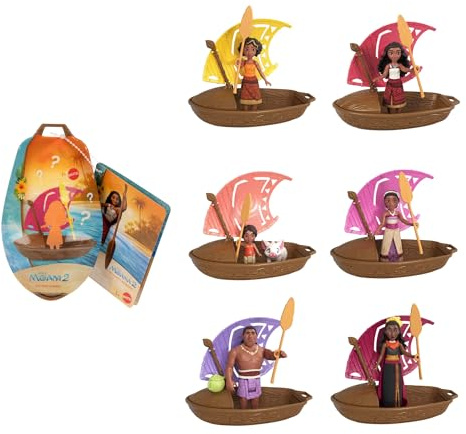 Mattel Disney Moana 2 Wayfinder Wonders Toy Set with Surprise Small Doll, Canoe & Accessory, Inspired by the Movie (Styles May Vary), JBT43