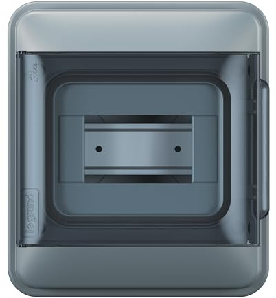 LEGRAND, Plexo S Feuchtraumverteiler, Aufputzverteiler, Schutzart: IP65-IK07, 1-reihig, 6 Module, Maße: 200 x 177 x 106 (H x B x T in mm) mit Neutralleiter- und Schutzleiter-Klemmenleiste, 601886