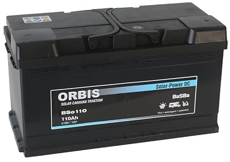 Orbis Deep Cycle Solar-Power Versorgungbatterie DC 12V c100 für Solar, Camping, Caravan, Garten (BSo110)