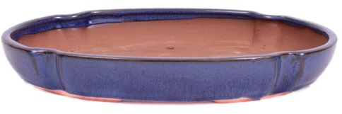 Bonsai - Schale, Waldschale, oval 27 x 19 x 4.5 cm blau 51360