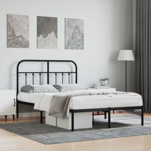 Homgoday Bettgestell mit Kopfteil aus Metall, schwarz, 120 x 200 cm, Kopfteil, Rückenlehne für Bett, Sofa, Kopfteil für Doppelbett, Einrichtung