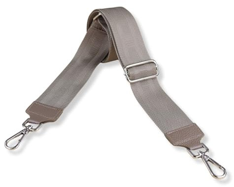 Blade Taschengurt - Verstellbarer Schultergurt für Taschen - Austauschbare Taschengurte für Damen - Taschengurt, 5 cm breit - Gurt für Bauchtaschen - Taschenriemen mit silbernen Schnallen-Taupe-1
