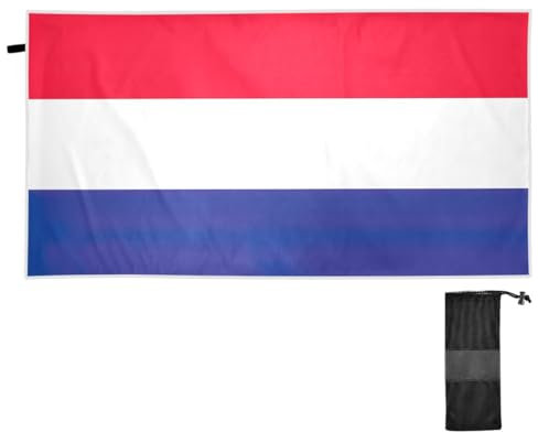 CHIFIGNO Toallas de playa de gran tamaño con la bandera de los Países Bajos, de 30 x 60 pulgadas, de secado rápido, plegable, toalla de playa ligera para hotel, piscina, gimnasio, piscina