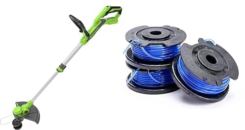 Greenworks 24V Tagliabordi a Batteria per Giardini, Ampiezza di Taglio 30cm, Filo di Nylon da 1,65mm con Autofeed, SENZA Batteria 24V e Caricabatterie, G24LT30 + Greenworks 4.8m Bobina a Filo Singolo