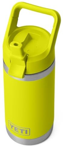 YETI Rambler Jr Kids Bottle, Vacuum Insulated Stainless Steel Bottle with Straw Cap, Firefly Yellow, 12 oz (354 ml)