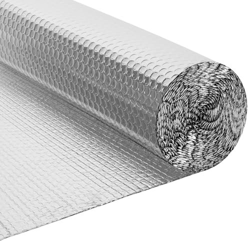 BLOSTM Isolierfolie Heizung 1m x 10m - Heizkörper Reflexionsfolie Heizung Isolierung Wand, Aluminium Heizkörperfolie für Boden, Decke, Dach - Heizungsfolie Spart Energie & Geld