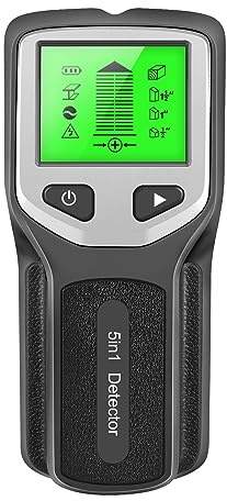 Joskeijky Detector de Metales 5 en 1 para Montants, Escáner de Pared, Localizador de Madera AC, Escáner de Cables y Profundidad, Localizador de Caja Eléctrica, Detector de Pared Fácil