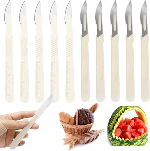 10 Pack Bäckermesser Baguettemesser Teigmesser Bäcker Cutter Rasiermesser Werkzeug mit 5 Klingen für DIY Brot Backen, Baguette Einschneiden, Teig Rasieren