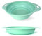 Lizzy Pastel Collapsible Colander | Drain Basket Silicone Strainer Collapsing Food Sieve Foldable Draining Bowl for Pasta Vegetable Fruit Washer Folding Kitchen (Mint)