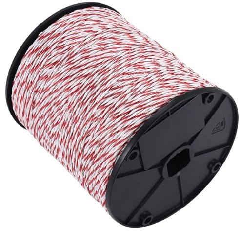 Cpolebev Draht mit Extrem Niedrigem Widerstand 500M Elektrozaun Elektroseil für Schweine Pferde Vieh Schaf Tier Zaun