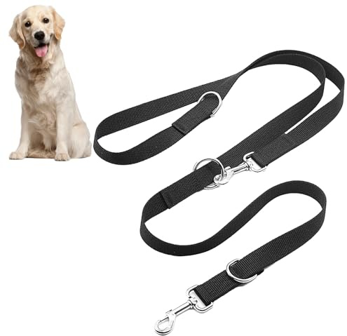 Hinapan Verstellbare Hundeleine aus Nylon, Hundetrainingsleine Mit Karabinerhaken, Freihändig, Anti-Zug und robust, ideal für kleine und mittelgroße und große Hunde, 1 Stück