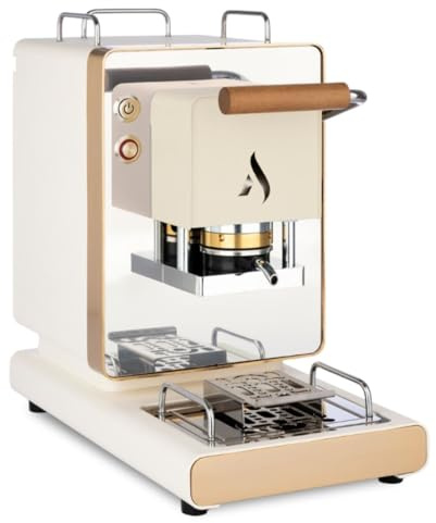 Aroma Iconica ESE 44 Kaffeepadmaschine (Weiß und Gold 24kt)