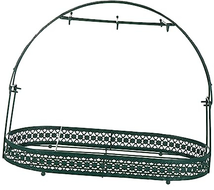 OFFSCH Wrought Iron Tea Set Rack Stand Holder Sturdy Coffee Mug Organizer with Smooth Welded Joints Decorative Tea Pot Display for Kitchen Office Restaurant Green