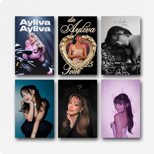 KHMDOJZUF A Set Of 6 Ayliva Poster Singer Music Vintage Retro Cover Für Zimmer, Ästhetische Leinwand-Wandkunst, Schlafzimmer-Dekor Posters 08x12inch(20x30cm)