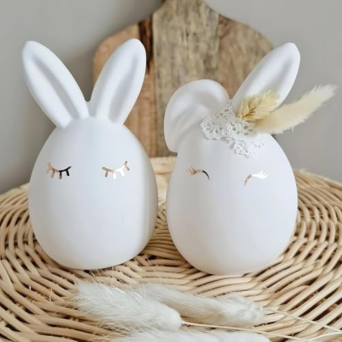 2stk Ostern Silikonform 3D Kaninchen Silikonform Osterei Osterhase Kerzenformen Seifenform Ei Silikon Backform Ostereiform für DIY Tortendeko, Schokolade, Seife, Sojawachs Kerzen, Ostergeschenke