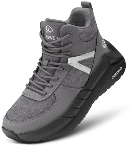 Giesswein Chunky High Sneaker Men - High Top Sneaker aus Merino & Leder | Bequem & sportlich mit EVA-Sohle – lässiger Herren Freizeitschuh mit Schaft für Alltag, City & kühle Tage