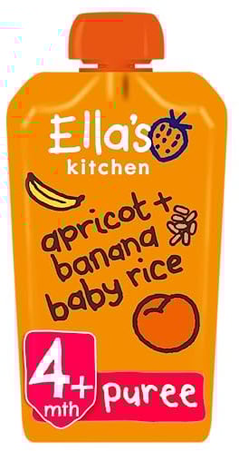 Ella's Kitchen Stage 1 From 4 Months Organic Banana and Apricot Baby Rice (Pack of 7), 120 g
