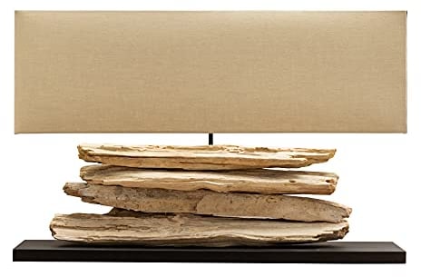 invicta INTERIOR Große Design Lampe RIVERINE beige Treibholz Leuchte Handarbeit Tischleuchte Tischlampe