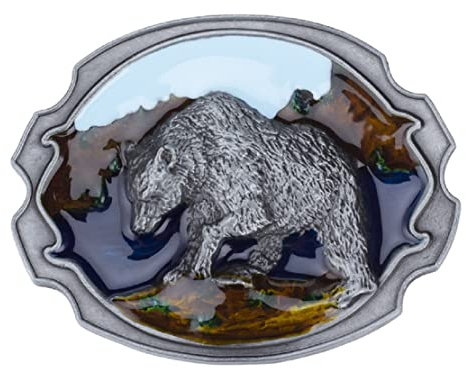 Longcreek Gürtelschnalle Herren Bär Gürtelschnalle Tiergürtelschnalle Eisbär Punk Gürtelschnalle Nordischer Wikinger Bärenkopf Gürtelschnalle Western Cowboy Gürtelschnalle, Nein, NO