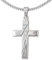 CLEVER SCHMUCK Halskette kreuz Anhänger Kreuz 21 mm glänzend quer diamantiert Kette Panzer 50 cm Sterling Silber 925 im Schmucketui schwarz
