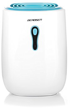 Berdsen BR-70W Luftentfeuchter, Raumentfeuchter, Feuchtigkeitsabsorber, Elektrisch mit 500 ml Tank für Wohnung und Keller mit LED-Anzeige, Leise, Für Räume 20-25 m3, Weiß
